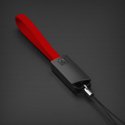 ストラップ型ケーブル Lightning to USB レッド