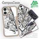 【Compos-Case】クロダイ　墨絵風(白)