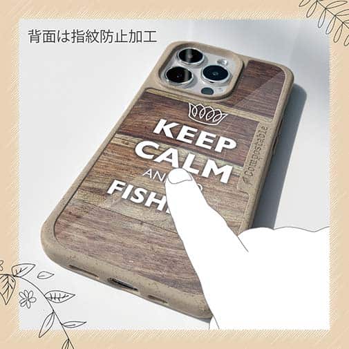 【Compos-Case】KEEP CALM AND OF FISHING　木目