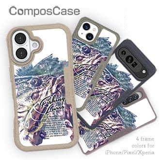 【Compos-Case】ブラックバスのバイト　ペイント風　ブルー