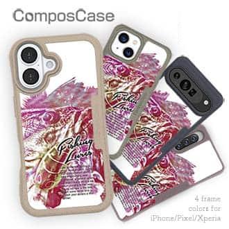 【Compos-Case】ブラックバスのバイト　ペイント風　レッド