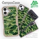 【Compos-Case】ブラックバス　迷彩大柄　フォレストグリーン