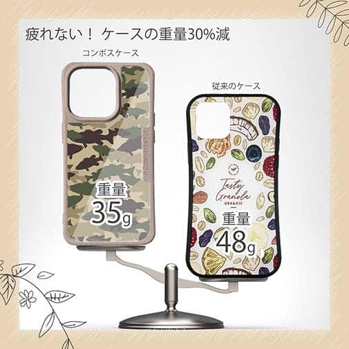 【Compos-Case】ブラックバス　迷彩大柄　ブラウンカラー