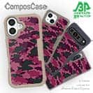 【Compos-Case】ブラックバス　迷彩大柄　レッドカラー