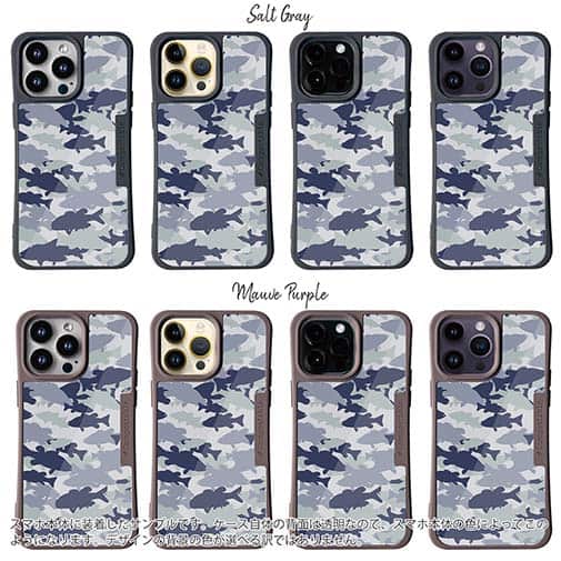 【Compos-Case】ブラックバス　迷彩大柄　ライトブルー