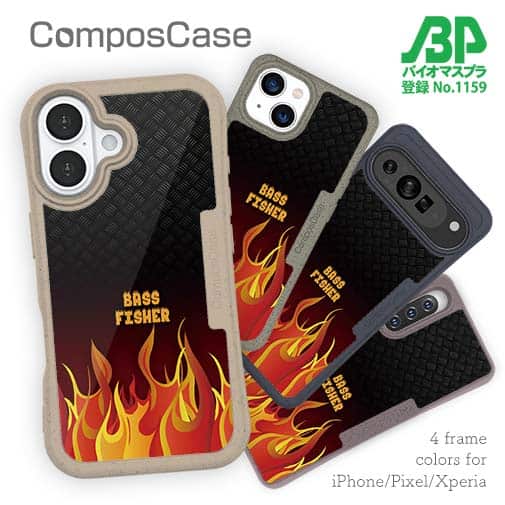 【Compos-Case】BASS FISHER　ファイヤーパターン