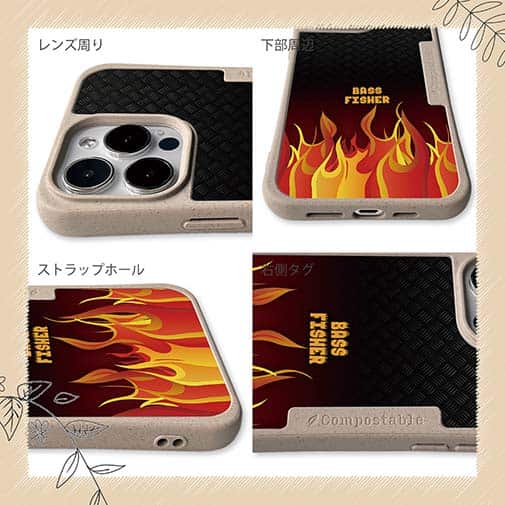 【Compos-Case】BASS FISHER　ファイヤーパターン
