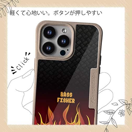 【Compos-Case】BASS FISHER　ファイヤーパターン