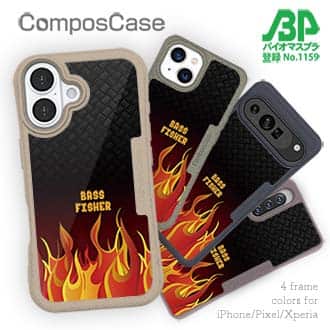 【Compos-Case】BASS FISHER　ファイヤーパターン