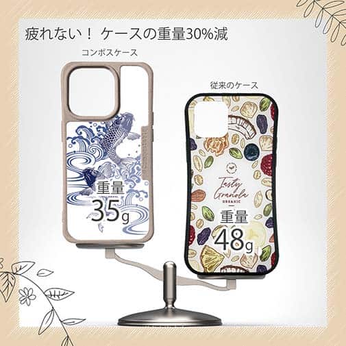 【Compos-Case】タトゥー風昇り鯉　ブルー&ホワイト