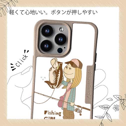 【Compos-Case】釣りガール　イラスト　ブラックバス