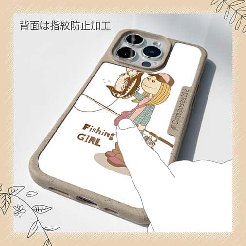 【Compos-Case】釣りガール　イラスト　ブラックバス