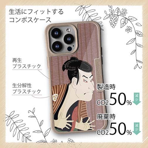 【Compos-Case】東洲斎写楽　 三世大谷鬼次の奴江戸兵衛のイラスト