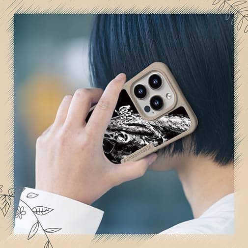 【Compos-Case】鰤(ブリ)　墨絵風　黒