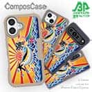 【Compos-Case】赤ワイン　大漁旗スマホケース　キハダマグロ