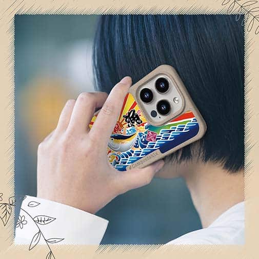 【Compos-Case】赤ワイン　大漁旗スマホケース　キハダマグロ