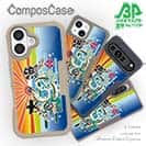 【Compos-Case】赤ワイン　大漁旗スマホケース　ワカサギ