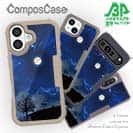 【Compos-Case】屋根の上のネコと満月