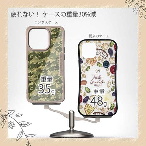 【Compos-Case】サメ(SHARK)　迷彩柄　ブラウンカラー