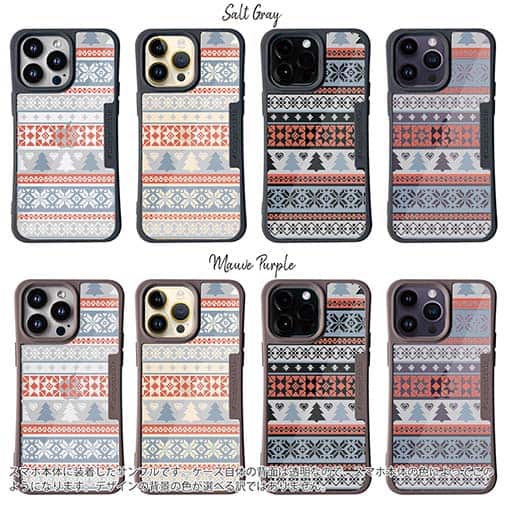 【Compos-Case】ノルディック柄 ブルー&レッド2