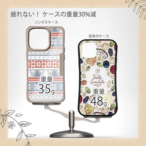 【Compos-Case】ノルディック柄 ブルー&レッド2