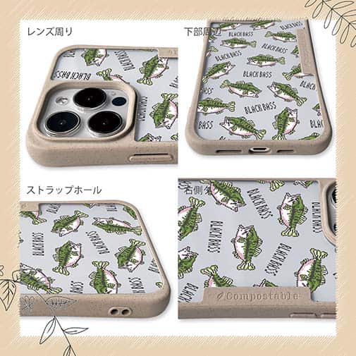 【Compos-Case】【釣りざんまい】ドット絵のブラックバスがいっぱい