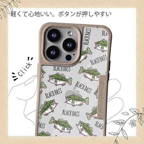 【Compos-Case】【釣りざんまい】ドット絵のブラックバスがいっぱい