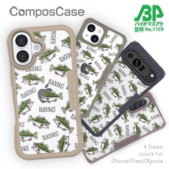 【Compos-Case】【釣りざんまい】ドット絵のブラックバスがいっぱい