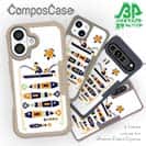 【Compos-Case】【釣りざんまい】愛犬と釣りを楽しむアングラー_カラフルホワイト