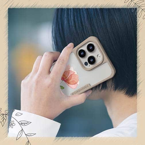 【Compos-Case】ピンクの花 困難に打ち勝つ