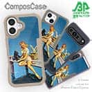 【Compos-Case】釣りをする女性 ビンテージバージョン