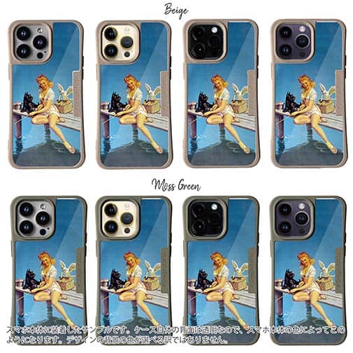 【Compos-Case】釣りをする女性 ビンテージバージョン