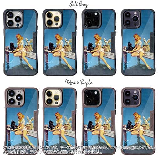 【Compos-Case】釣りをする女性 ビンテージバージョン