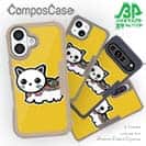 【Compos-Case】【彫姫】TATTOO HURTS 猫（イエロー）　和彫りデザイン