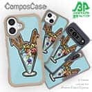 【Compos-Case】【彫姫】ドクロパフェ？（ライトブルー）　和彫りデザイン