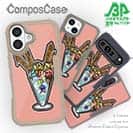 【Compos-Case】【彫姫】ドクロパフェ？（イエローピンク）　和彫りデザイン