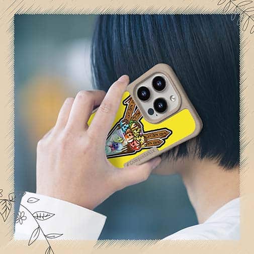 【Compos-Case】【彫姫】ドクロパフェ？（イエロー）　和彫りデザイン