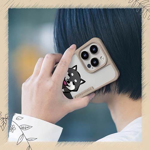 【Compos-Case】柴犬のかまってアピール_黒柴(wakat)