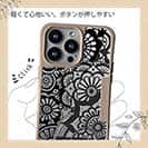 【ROMI HIME】【Compos-Case】ヘナ タトゥー　トライバル　花　ブラック＆銀箔