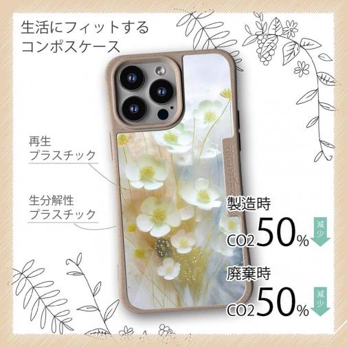 【Compos-Case】オイルペイント 黄色と青の花畑