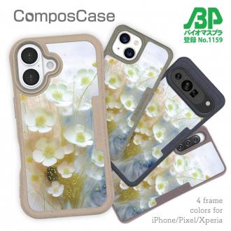 【Compos-Case】オイルペイント 黄色と青の花畑