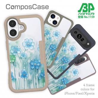 【Compos-Case】プラスチックフラワー ブルーNo1