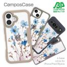 【Compos-Case】日本の花画風 ブルー