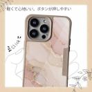 【Compos-Case】くすみカラーマーブル調 ピンク＆ゴールド