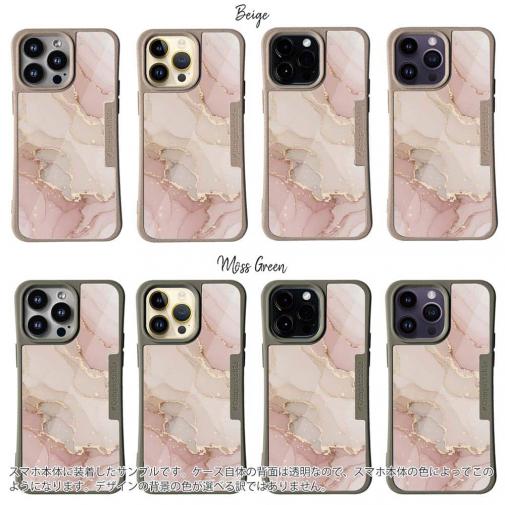 【Compos-Case】くすみカラーマーブル調 ピンク＆ゴールド