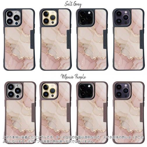 【Compos-Case】くすみカラーマーブル調 ピンク＆ゴールド