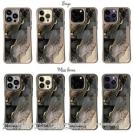 【Compos-Case】くすみカラーマーブル調 ブラック＆ゴールド