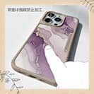 【Compos-Case】くすみカラーマーブル調 パープル＆ゴールド