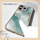 【Compos-Case】くすみカラーマーブル調 グリーン＆ゴールド