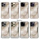 【Compos-Case】くすみカラーマーブル調 ベージュ＆ゴールド